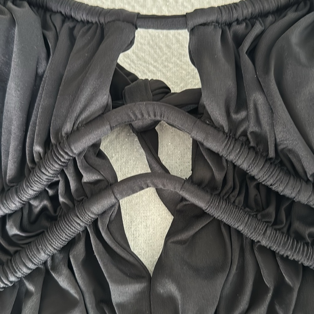 BECCA Color Code Shirred Front One Piece, Black, Small, $138 - Picture 8 of 12